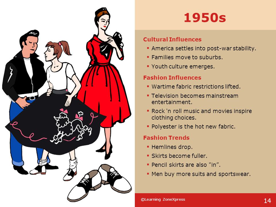 The changes in fashion trends in america from the 1950s